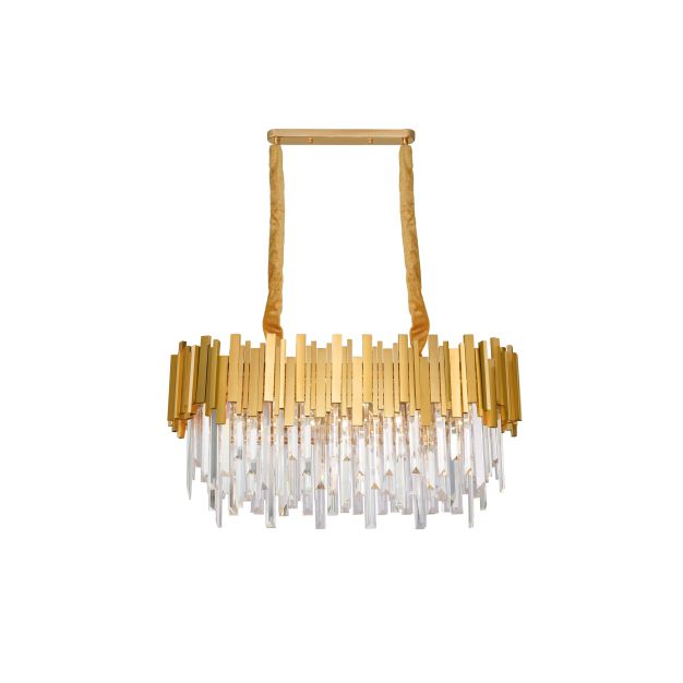Nova Luce Grane - hanglamp - 80 x 30 x 120 cm - goud en transparant