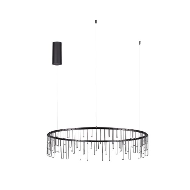 Nova Luce Stellar - hanglamp - Ø 80 x 150 cm - 31W dimbare LED incl. - zwart chroom