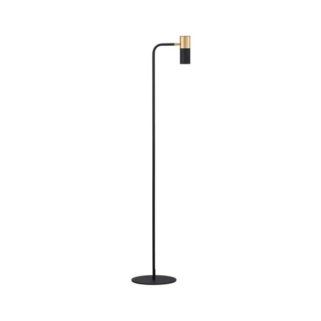 Nova Luce Pongo - vloerlamp met schakelaar en USB-stekker - Ø 25 x 135 cm - zandzwart en goud