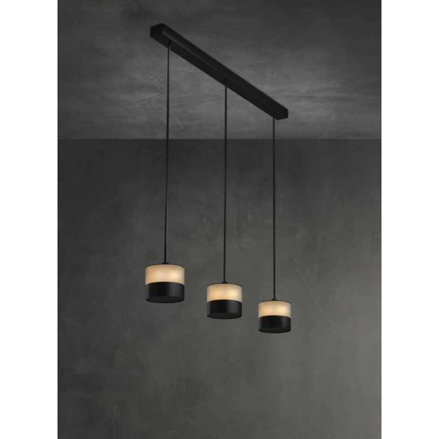 Heatsail Glow - hanglamp met verwarmingsfunctie - 120 x 17 x 150 cm - set van 3 - IP43 - zwart