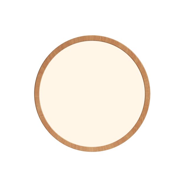 Nordlux Oja - plafondverlichting - Ø 29,4 x 2,3 cm - 17W dimbare LED incl. (2700K) - IP54 - houtfolie