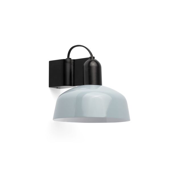 Faro Tatawin - wandlamp - Ø 18,4 x 15,5 cm - satijnzwart en glanzend grijsblauw