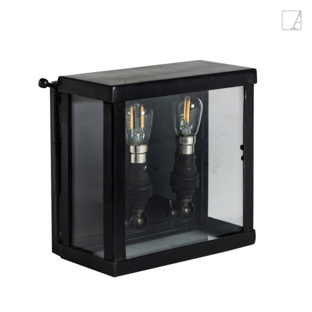 Authentage Vitrine Petite 2L - buitenwandverlichting 2L - 15 x 7,5 x 15 cm - IP43 - brons