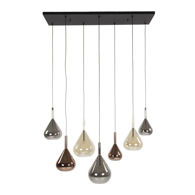 Vico Wings Mix Glass - hanglamp - 120 x 40 x 150 cm - zwart