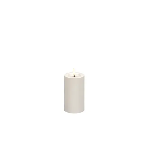 Konstsmide - LED blokkaars op batterijen met flakkervlam - Ø 7 x 12 cm - IP44 - wit
