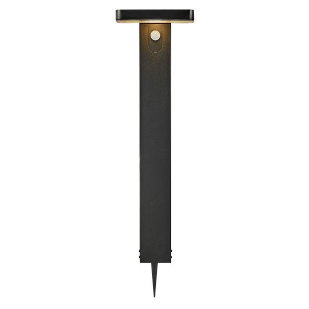 Nordlux Rica Square Solar - tuinpaal op piek - Ø 15 x 60 cm - 5W LED incl. - IP44 - zwart