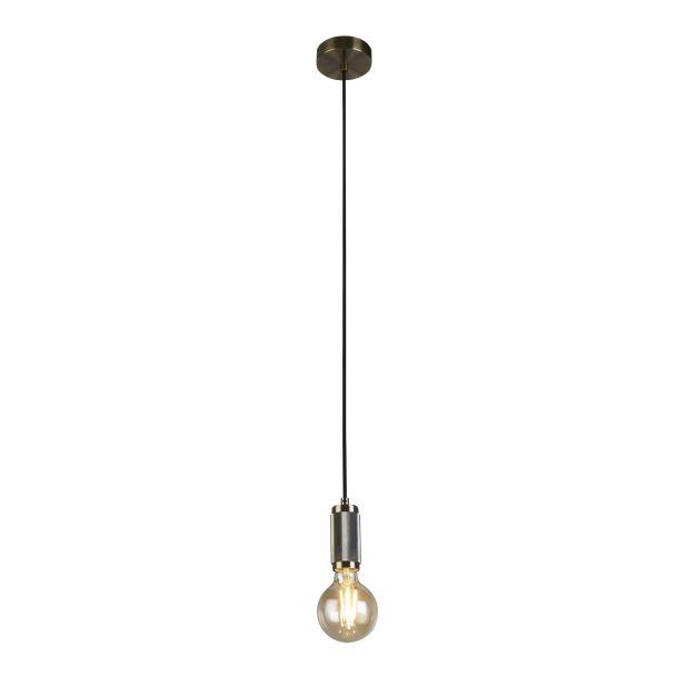 Searchlight - hanglamp - Ø 10 x 300 cm - messing en goud