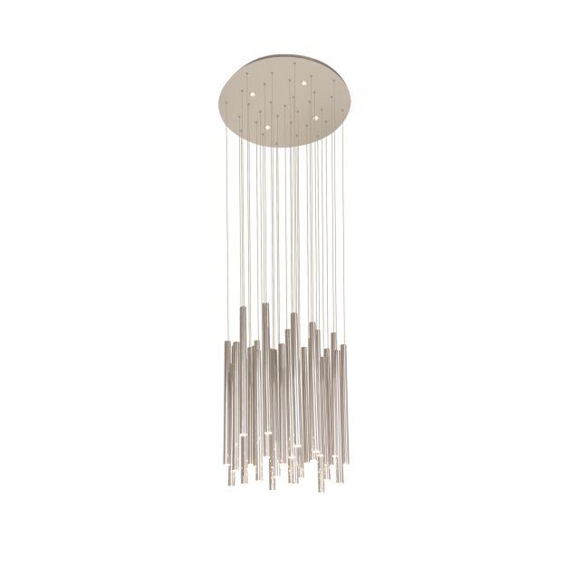 Maxlight Organic - hanglamp - Ø 62 x 190 cm - 33 x 1W + 4 x 3W dimbare LED incl. - chroom