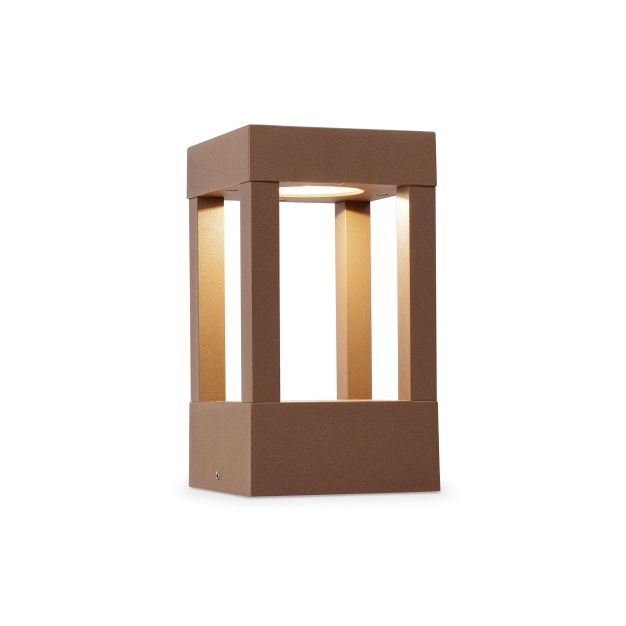 Faro Agra - tuinpaal - 10,8 x 10,8 x 20 cm - 9W LED incl. - IP55 - roestbruin