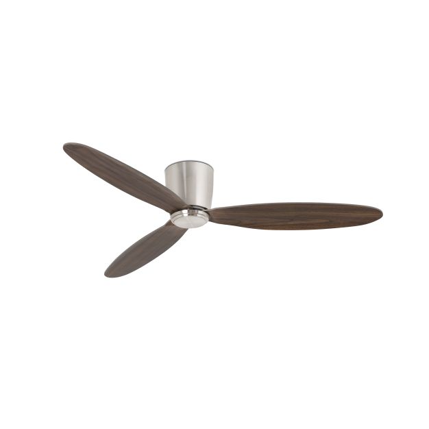 Faro Nias - plafondventilator met afstandsbediening - Ø 132 cm -  satijn nikkel en bruin