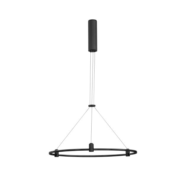 Nova Luce Dion - magnetische cirkelvormige structuur - Ø 60 x 120 cm - 60W LED incl. - zandzwart