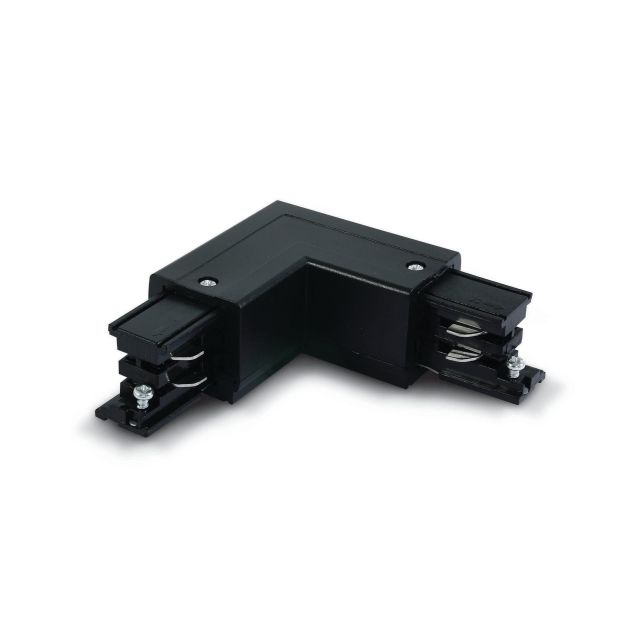 ONE Light Square Track Accessories - rechte hoek - links - 3-fase railsysteem - 16A - zwart