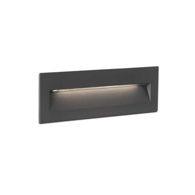 Faro Nat - inbouw wandverlichting - 22,5 x 7,3 x 7,5 cm - 8W LED incl. - IP65 - donkergrijs