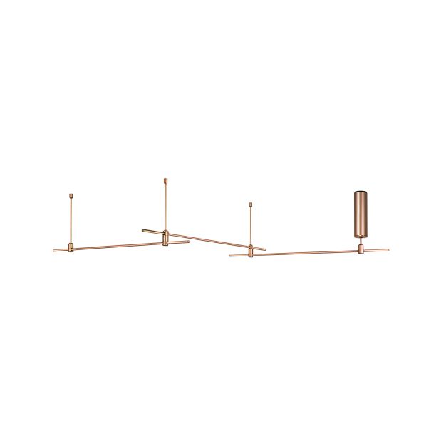 Nova Luce Cron - magnetische buisstructuur - 300 x 35 cm - geschikt voor maximum 100W LED - satijn goud