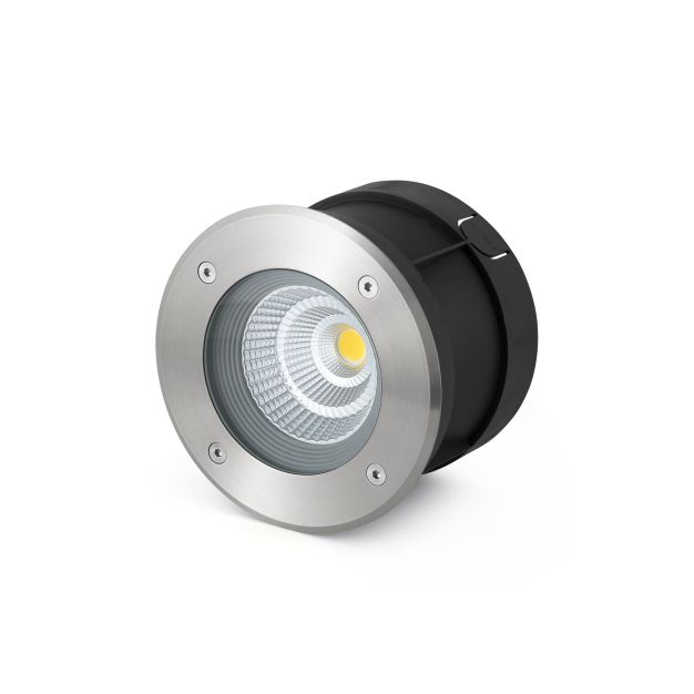 Faro Suria 12 - grondspot voor buiten met 60º lichtbundel - Ø 18 x 16,5 x 12,5 cm - 12W LED incl. - IP67 - inox