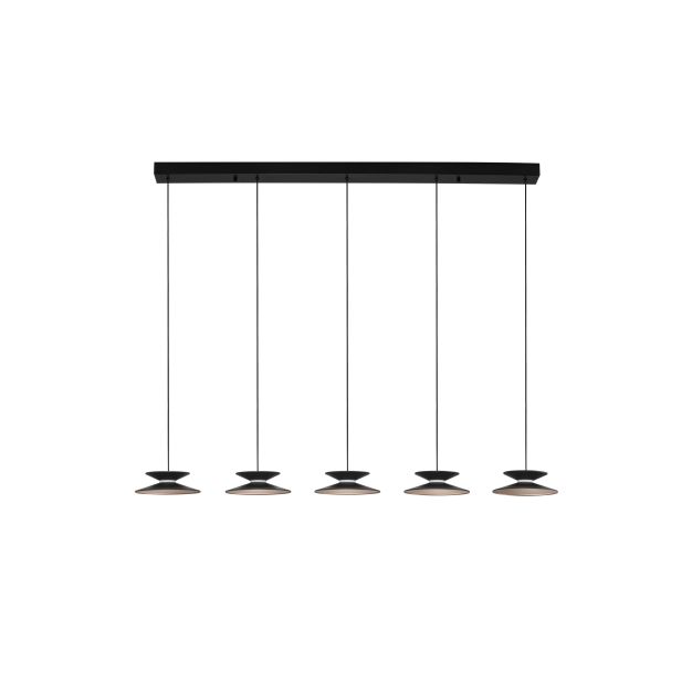 Nova Luce Morfi - hanglamp - 132 x 161 x 20 cm - 25W dimbare LED incl. - zandzwart en goud