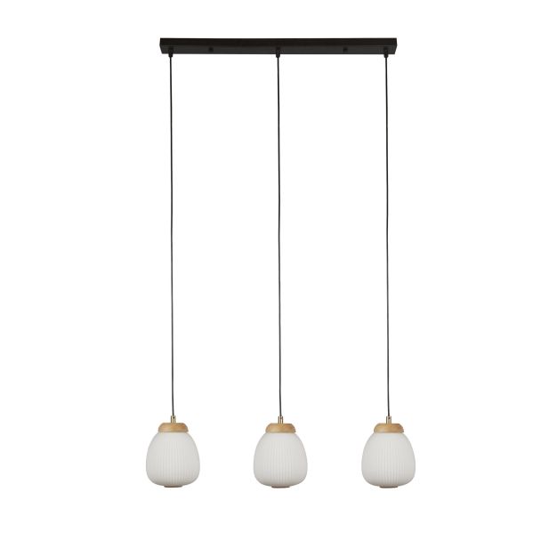 Searchlight Ella - hanglamp - 79 x 120 cm - zwart, opaal en bruin