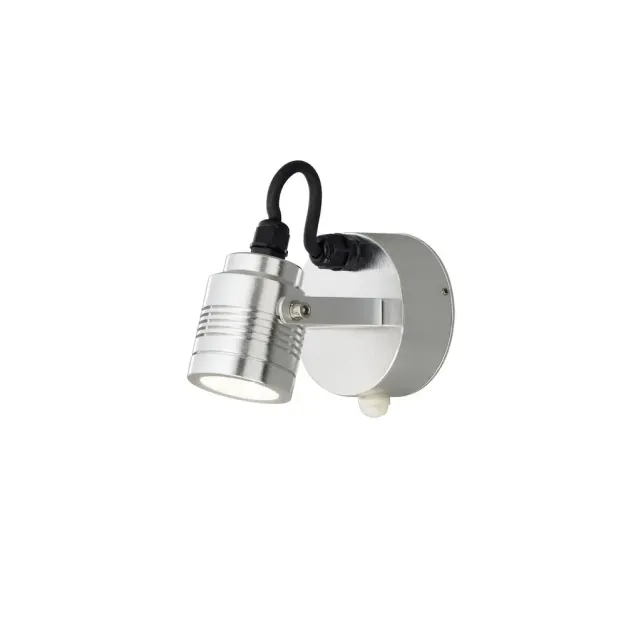 Konstsmide Monza - buiten wandlamp met sensor - 9,5 x 14 x 10,5 cm - 3W LED incl. - IP54 - geanodiseerd zilver