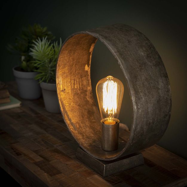 Vico Loop - tafellamp - 30 x 11 x 32 cm - antiek nikkel