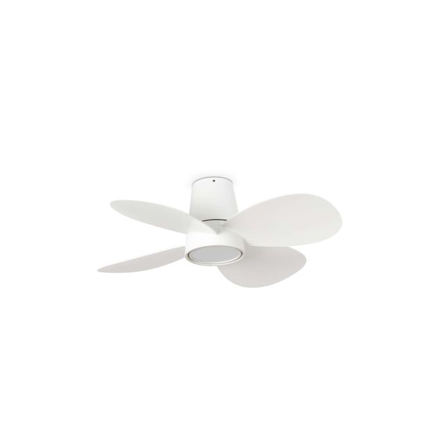 Faro Klover S - plafondventilator met licht en afstandsbediening - Ø 80 x 22,3 cm - mat wit