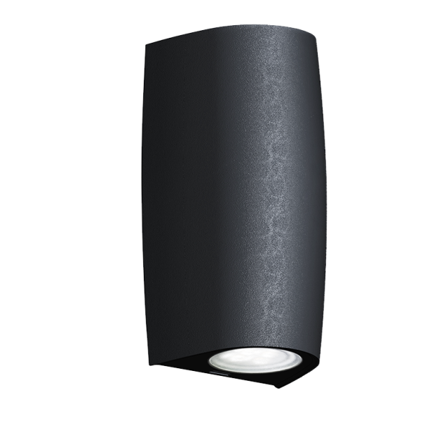 Elmark Marta - buiten wandverlichting - 9,2 x 8 x 17 cm - 2 x 3,5W dimbare LED incl. - IP55 - zwart