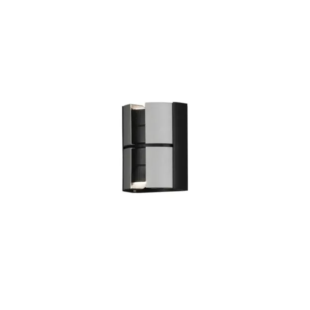 Konstsmide Vidar - buiten wandlamp - 14,5 x 14,5 x 19 cm -  10W LED dimbare incl. - IP44 - zwart en zilver