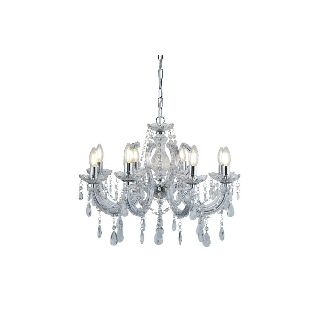 Searchlight Marie Therese - luster - Ø 61 x 100 cm - chroom