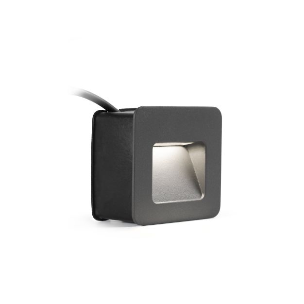 Faro Nase - inbouw wandverlichting - 9,4 x 5,7 x 9,4 cm - 2,9W LED incl. - IP44 - donkergrijs