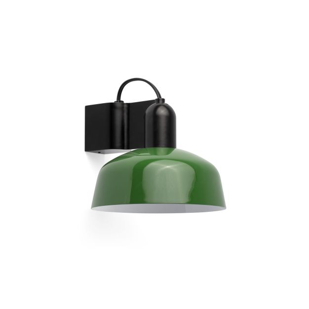 Faro Tatawin - wandlamp - Ø 18,4 x 15,5 cm - satijnzwart en glansgroen