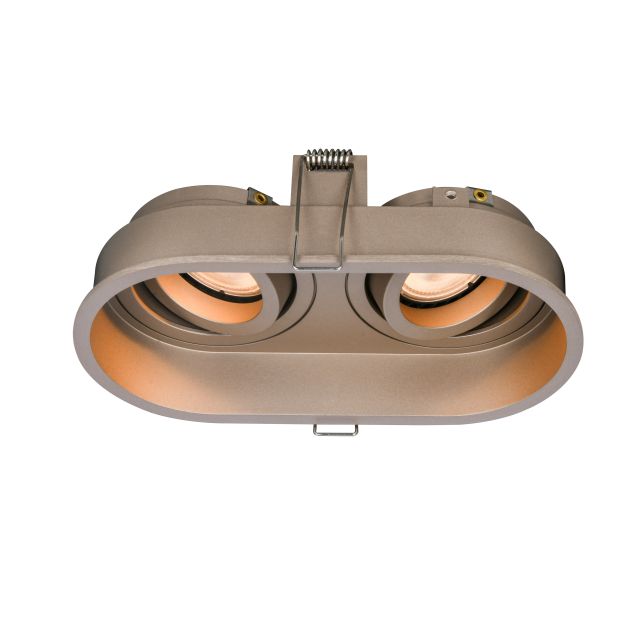 Artdelight Rex2 - inbouwspot - 175 x 92 mm, 2 x Ø 86 x 81 mm inbouwmaat - champagne