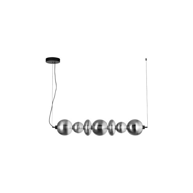 Nova Luce Bally - hanglamp - 117 x 125 x 19,5 cm - 40W dimbare LED incl. - mat zwart en rokerig grijs