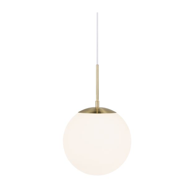 Nordlux Grant - hanglamp - Ø 25 x 240 cm - messing en opaal wit