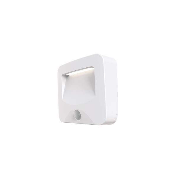 Calex Spot On Outdoor - buiten wandverlichting met dag/nachtsensor en bewegingssensor op batterijen - 9,4 x 3 x 8,2 cm - IP44 - wit