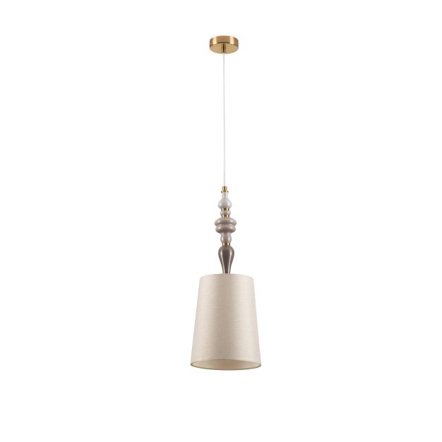 Nova Luce Damo - hanglamp - Ø 22 x 160 cm - antiek messing, zacht oranje en bruin