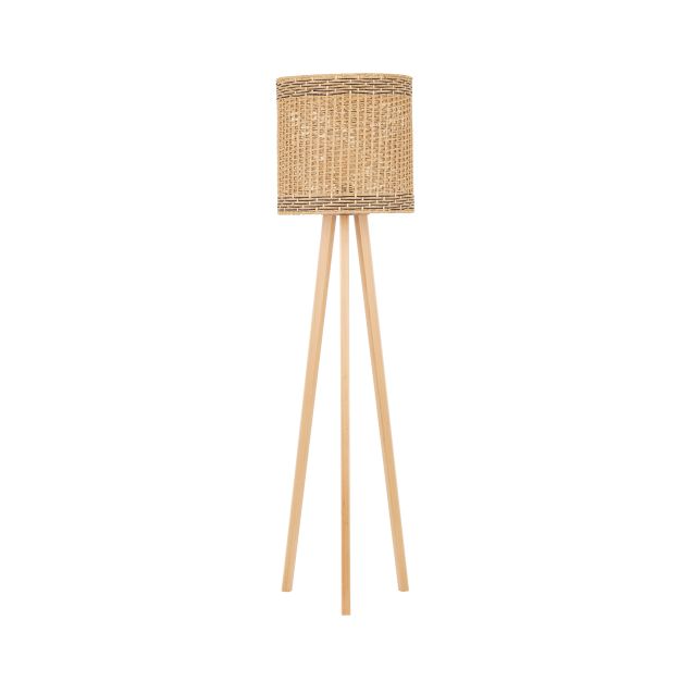Nova Luce Plette - staanlamp - Ø 39 x 165 cm - natuurlijk hout