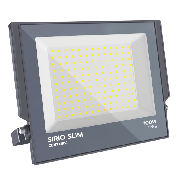 Century Italia Sirio Slim - verstraler - 27 x 2,9 x 23 cm - 100W LED incl. - 6000K - IP66 - grijs