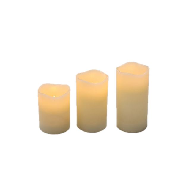 New Garden Dolo - set van 3 LED kaarsen met afstandsbediening - Ø 7,3 cm - IP44 - wit