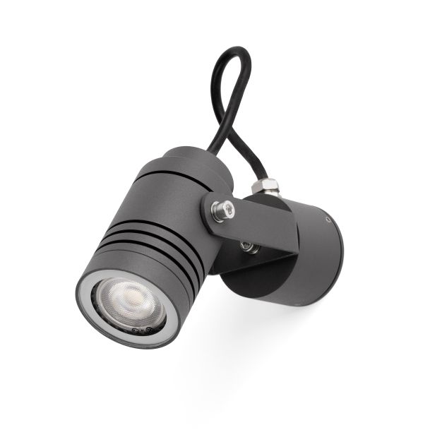 Faro Lit - buiten wandverlichting - Ø 6 x 19 x 21 cm - IP65 - donkergrijs