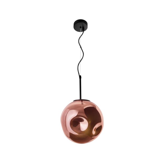 Nova Luce Mayan - hanglamp - Ø 30 x 120 cm - mat zwart en koper
