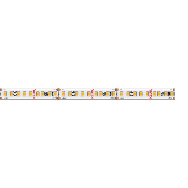 KLUS LED strip - 1cm breed, 500cm lengte - 24Vdc - dimbaar - 4,8W LED per meter - 180 LEDs per meter - IP20 - 3000K