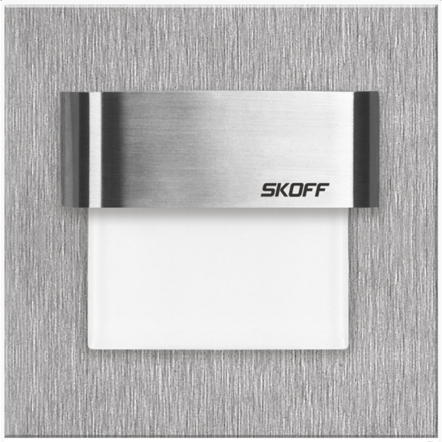Skoff Tango LED - inbouw wandverlichting - 73 x 73 mm, past in 60 mm inbouwdoos  - inox - 230V - 4000K