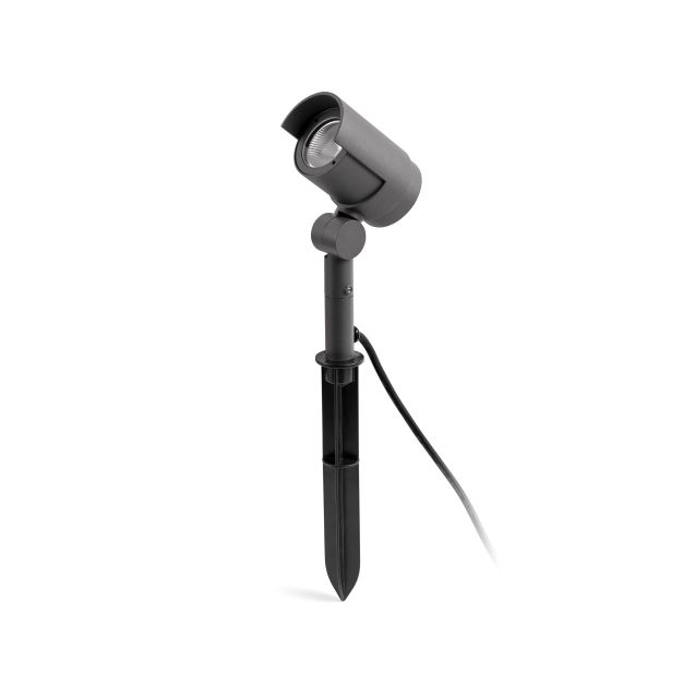 Faro Foc - grondspot op piek - 13 x 10 x 46 cm - 16W dimbare LED incl. - IP65 - donkergrijs