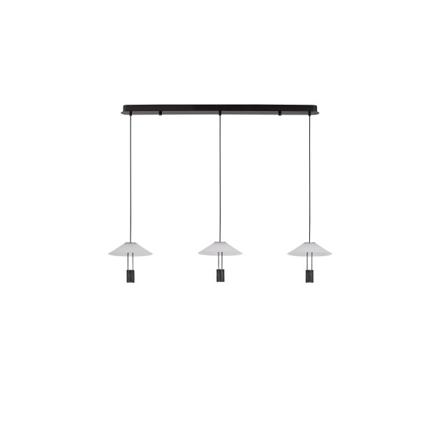 Nova Luce Anafi - hanglamp - 100 x 200 x 22 cm - 24W LED incl. - zandzwart