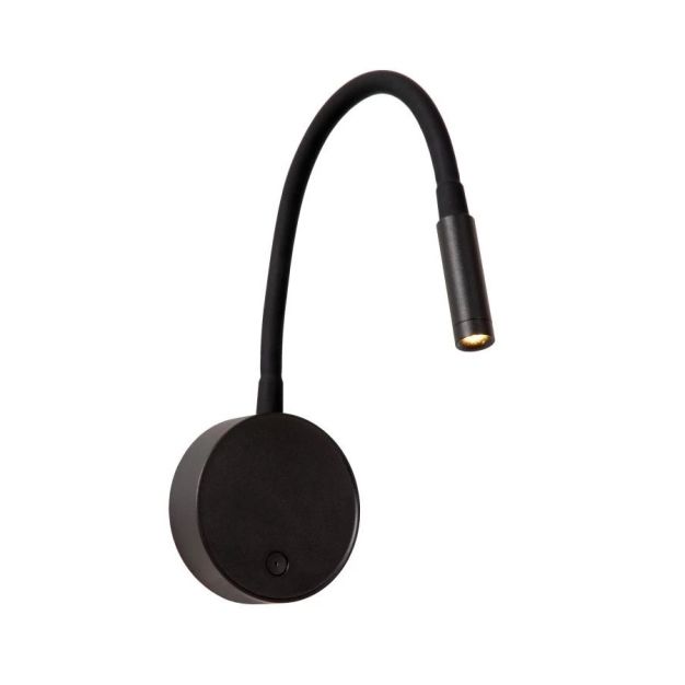 Lucide Asja - oplaadbare wandlamp - Ø 8,5 x 42,1 cm - 3W dimbare LED incl. - zwart