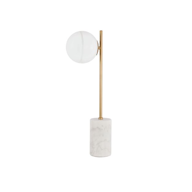 Nova Luce Cantona - tafellamp - 22 x 15 x 56 cm - messing goud en wit