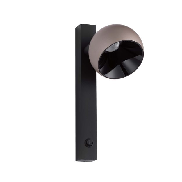 Nova Luce Lusa - wandlamp - Ø 10 x 26 x 13 cm - 10W LED incl. - Moca-koffie en zwart