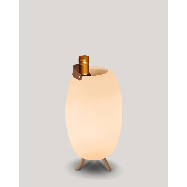 New Garden Apolo - flessen koeler met speaker en licht op afstandsbediening - Ø 25 x 45 cm - IP44 - wit