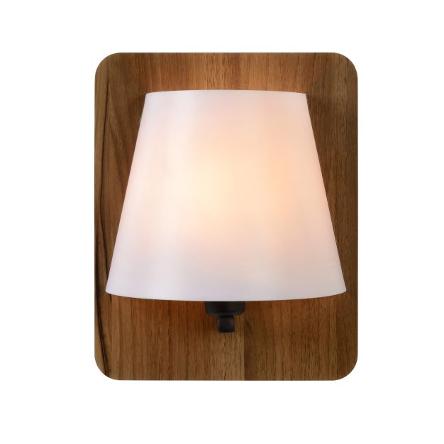 Lucide Idaho - wandlamp - 12 x 12 x 25 cm - bruin en opaal