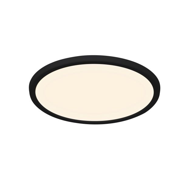 Nordlux Oja - plafondverlichting - Ø 29,4 x 2,3 cm - 17W dimbare LED incl. (3000K/4000K) - IP54 - zwart