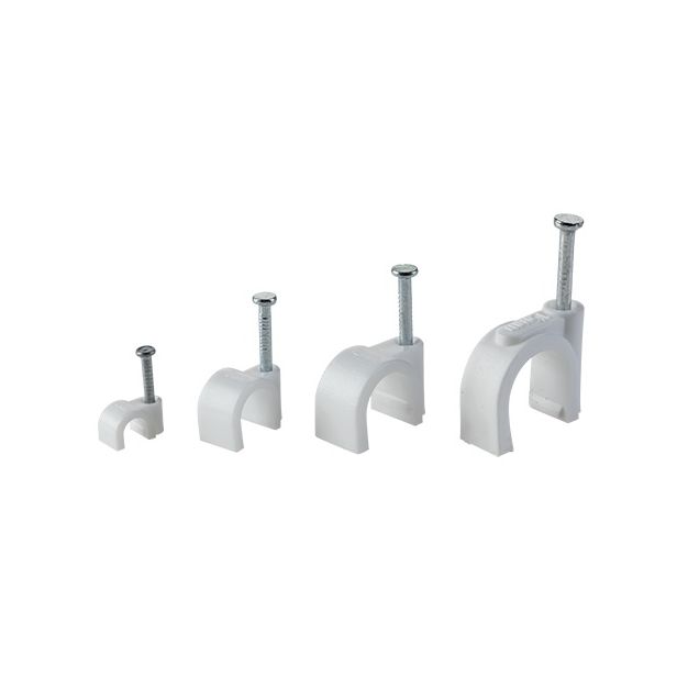 Elmark kabelclips met nagel - voor kabels van 10mm - 100 stuks